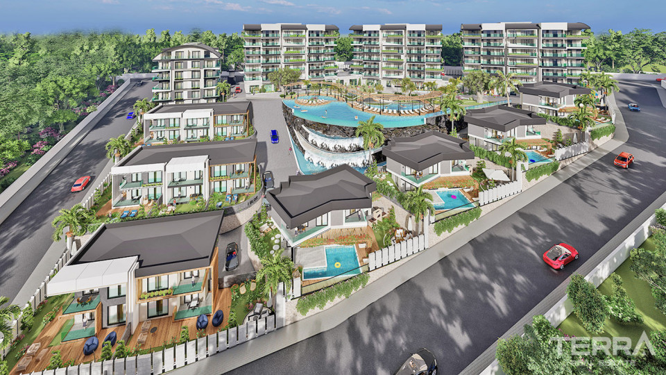 Modernly Designed Alanya Villas Intertwined with Nature in Kargıcak