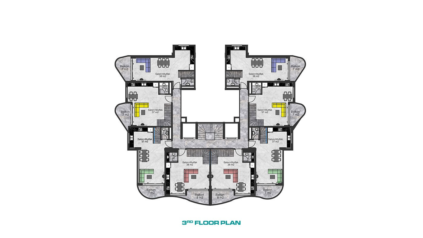Appartements de Charme Avec Prestations de Luxe à Alanya Oba - 69681
