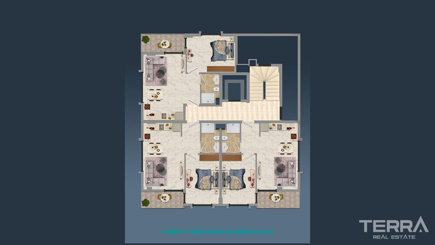 Well Located Luxury and Comfortable Apartments in Alanya, Kestel - 70120