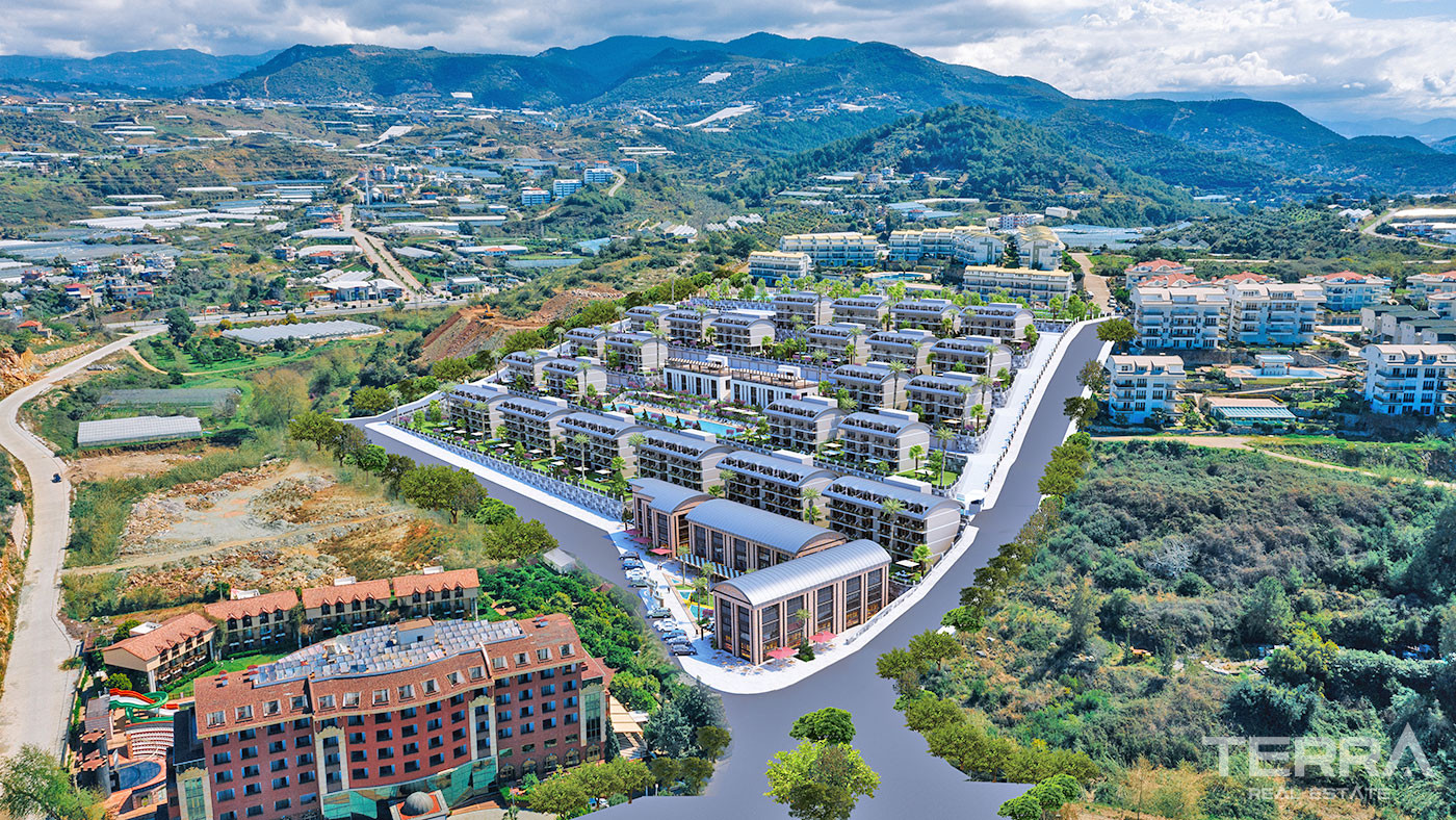 Alanya Flats in a Luxury Complex with Shopping Mall and Private Beach - 70292