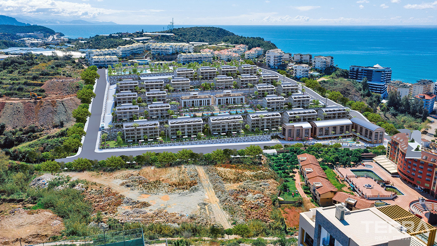 Alanya Flats in a Luxury Complex with Shopping Mall and Private Beach - 70297