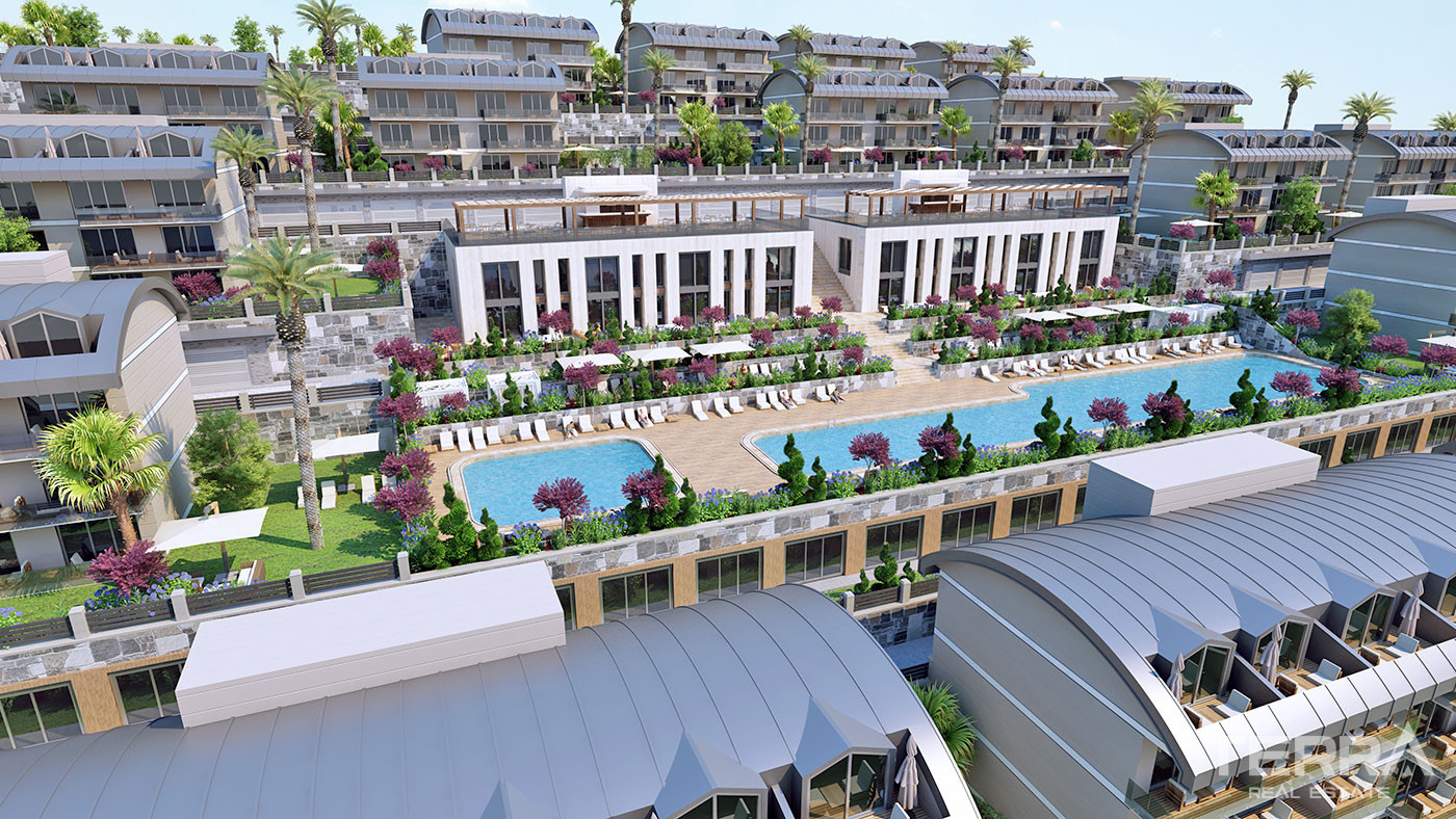 Alanya Flats in a Luxury Complex with Shopping Mall and Private Beach - 70301