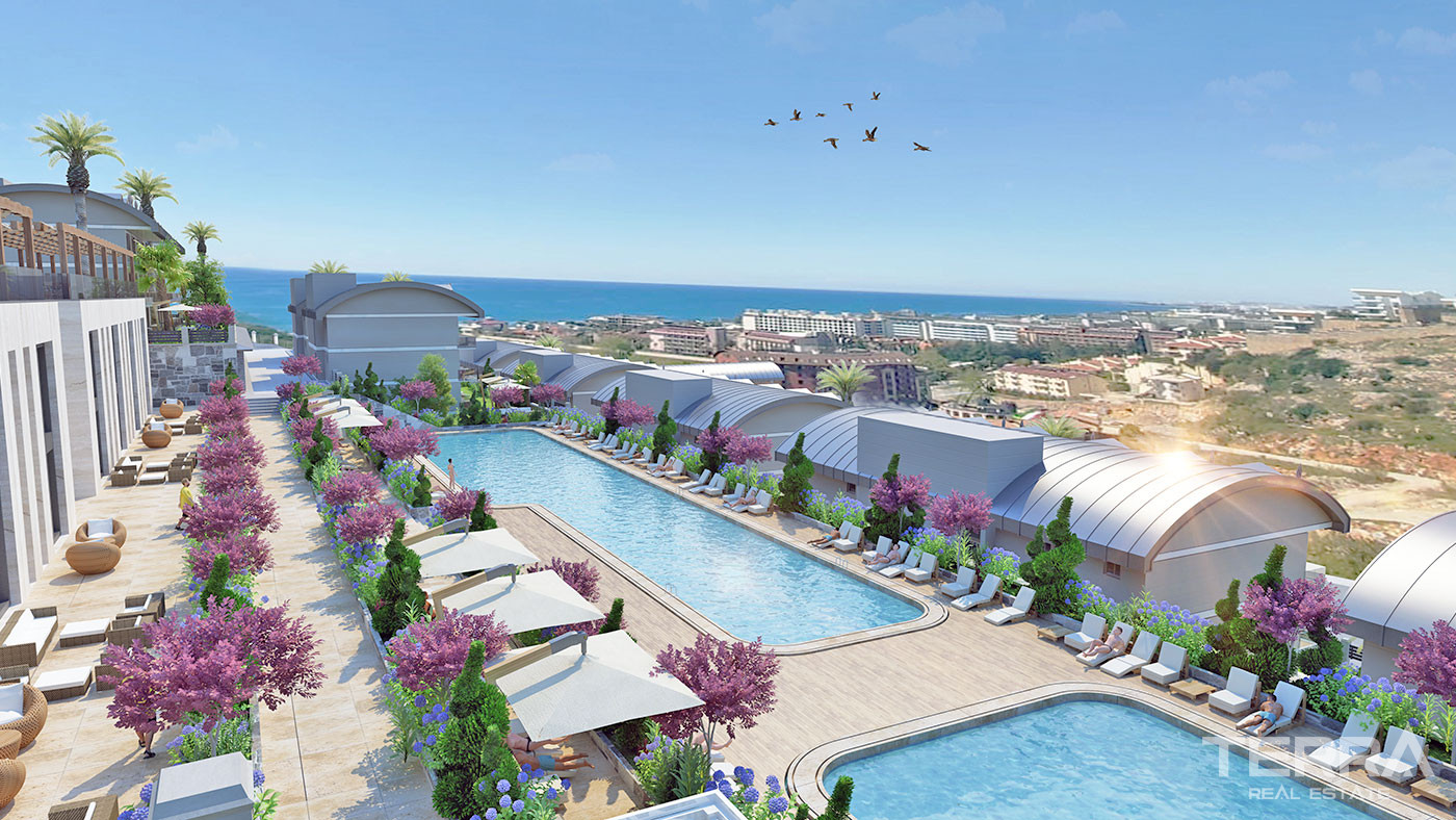 Alanya Flats in a Luxury Complex with Shopping Mall and Private Beach - 70303