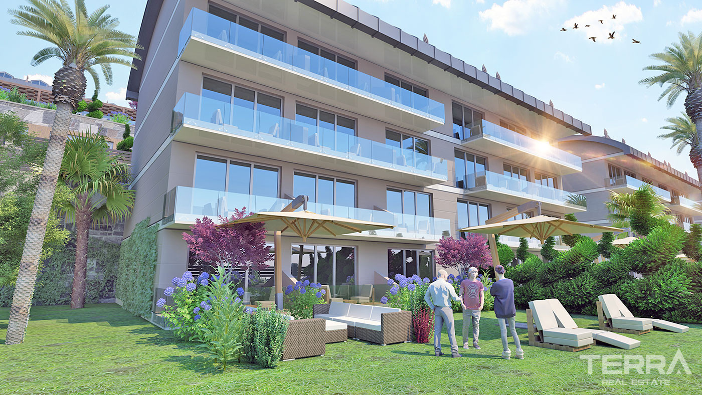 Alanya Flats in a Luxury Complex with Shopping Mall and Private Beach - 70308