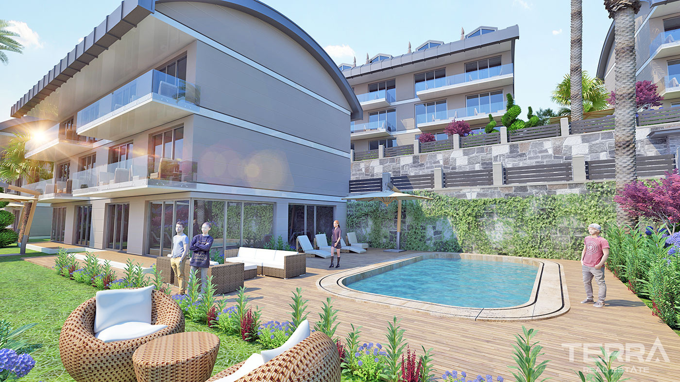 Alanya Flats in a Luxury Complex with Shopping Mall and Private Beach - 70309