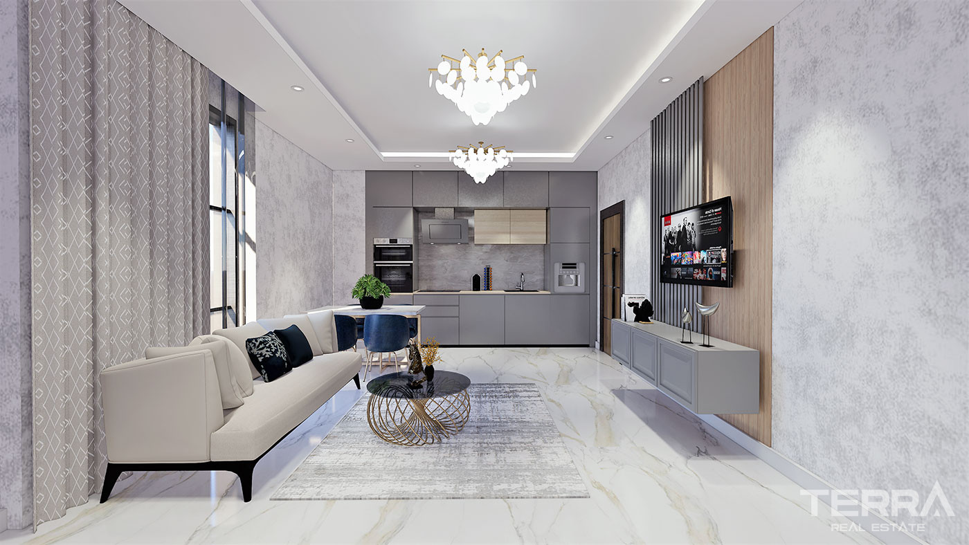 Alanya Flats in a Luxury Complex with Shopping Mall and Private Beach - 70344