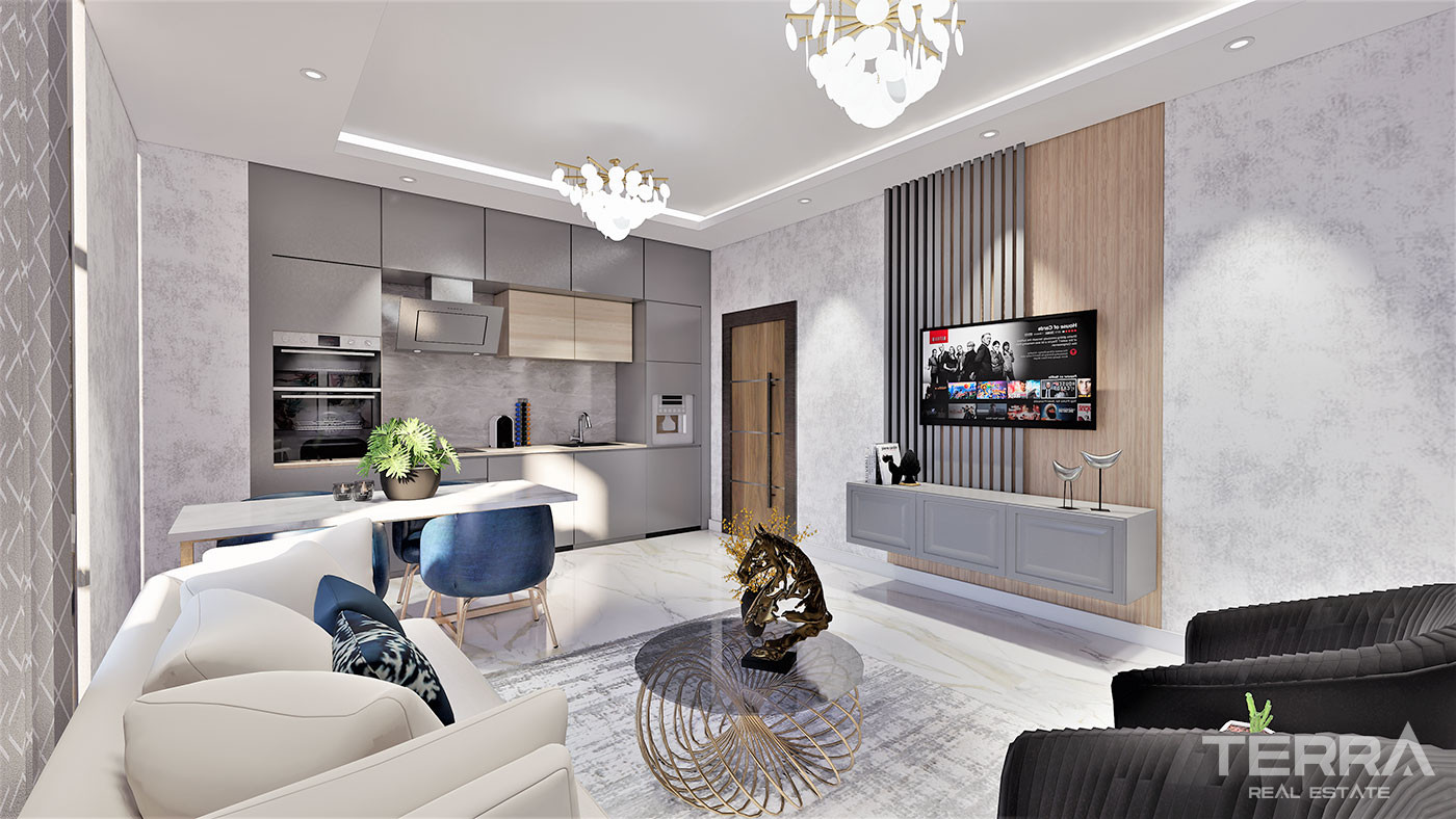 Alanya Flats in a Luxury Complex with Shopping Mall and Private Beach - 70346
