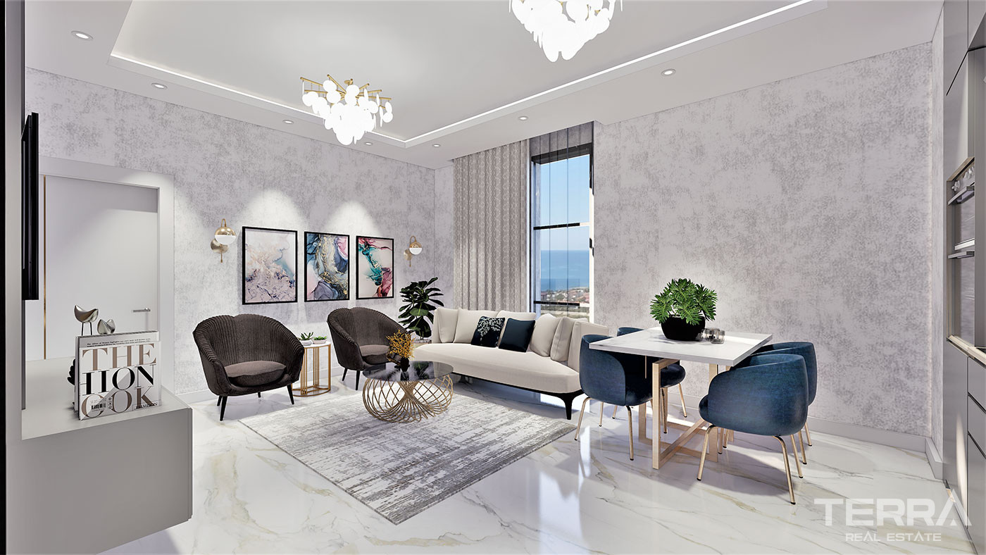 Alanya Flats in a Luxury Complex with Shopping Mall and Private Beach - 70349