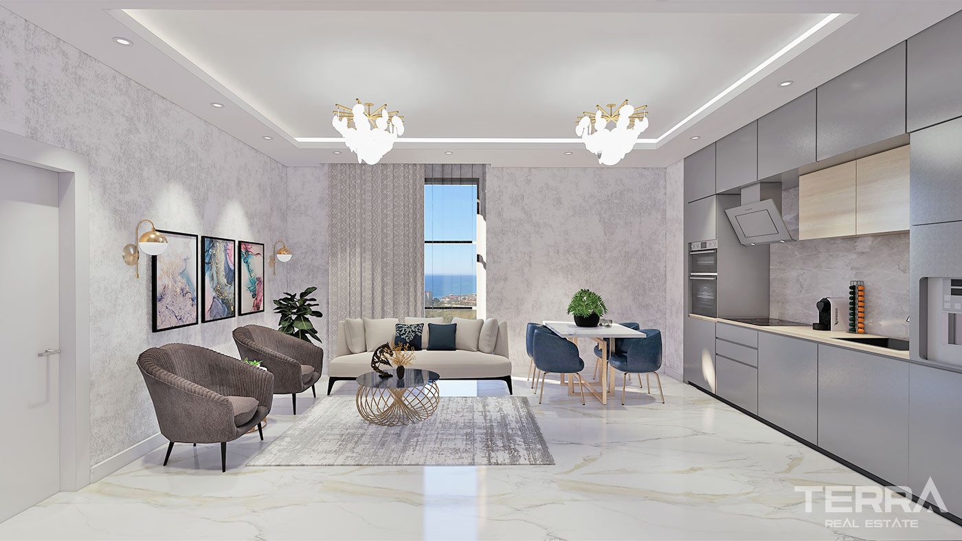 Alanya Flats in a Luxury Complex with Shopping Mall and Private Beach - 70351