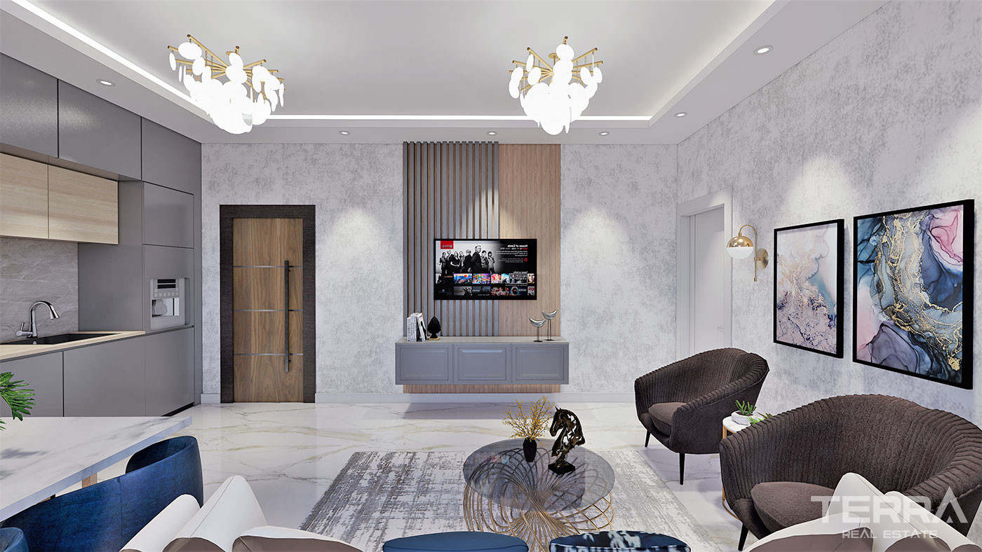 Alanya Flats in a Luxury Complex with Shopping Mall and Private Beach - 70352
