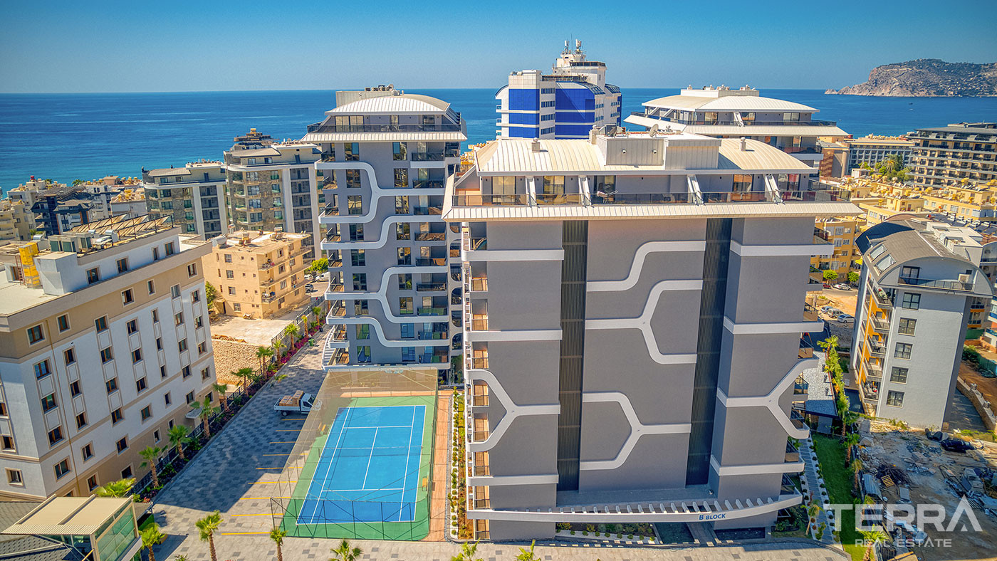 Exklusiva strandnära lägenheter med havsutsikt i Tosmur Alanya - 112938