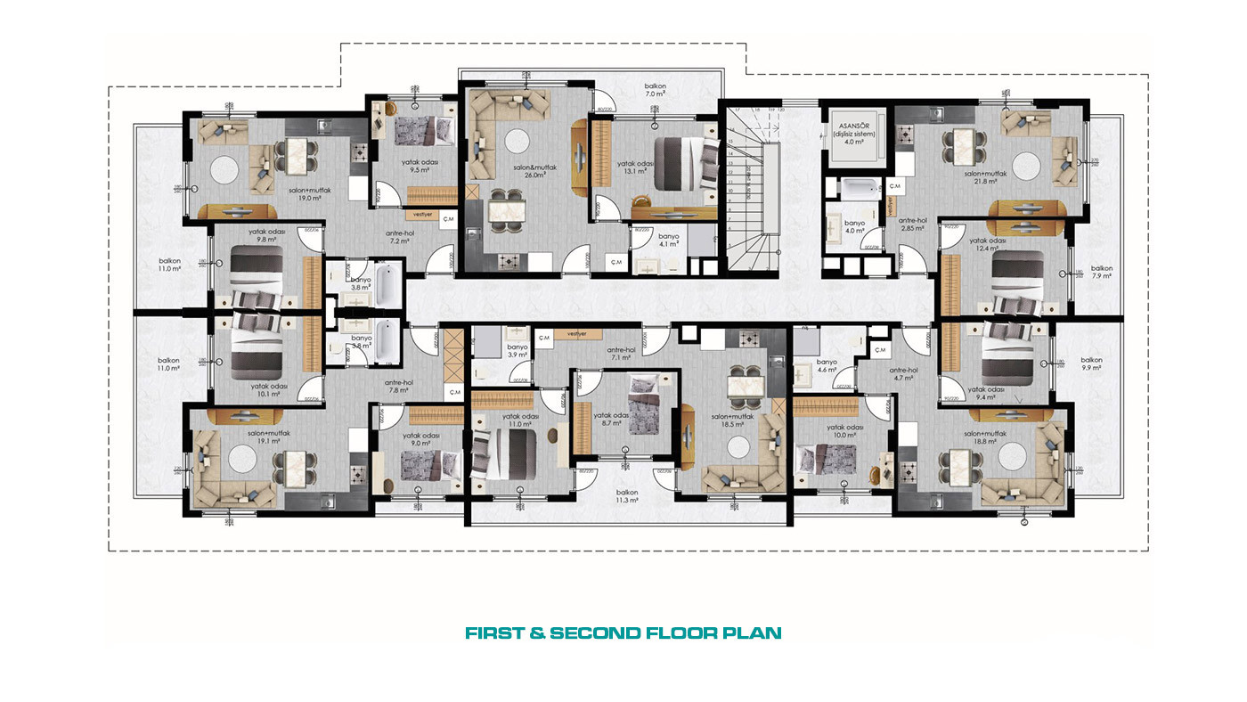 Luxury Apartments with Rental Income Potential in the Center of Alanya - 72360