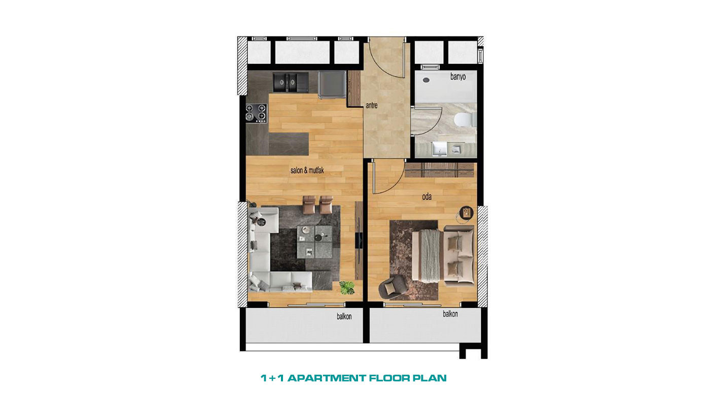 Sophisticated Flats with Sea View in Mersin, 750 m from the Beach - 71599