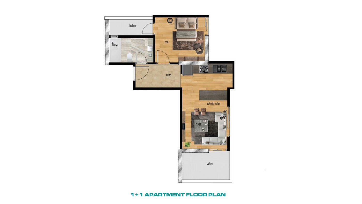 Sophisticated Flats with Sea View in Mersin, 750 m from the Beach - 71601