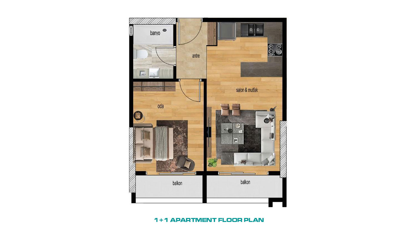 Sophisticated Flats with Sea View in Mersin, 750 m from the Beach - 71602