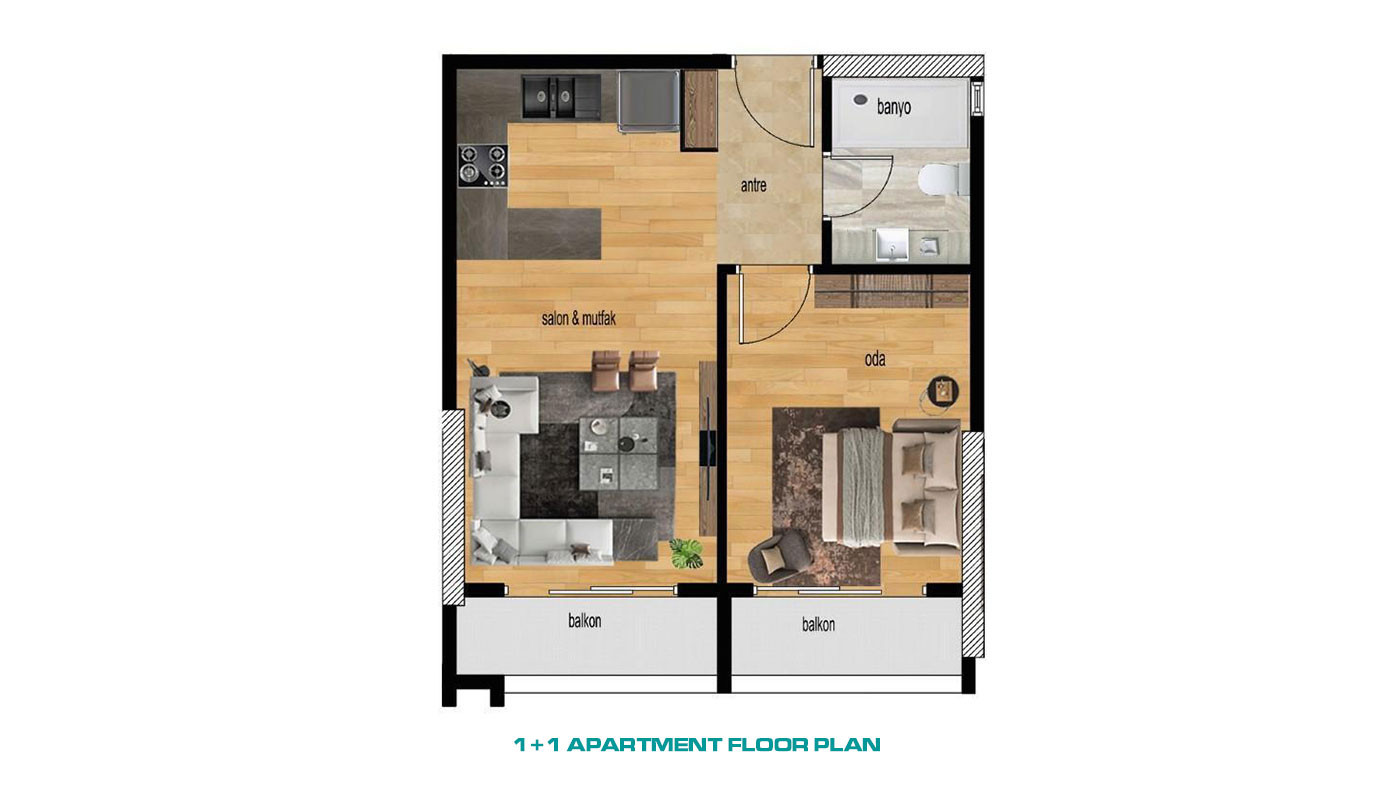 Sophisticated Flats with Sea View in Mersin, 750 m from the Beach - 71603