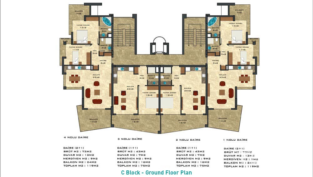 Crystal Garden Apartments in Cikcilli Alanya - 2168