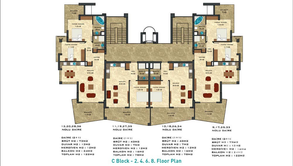 Crystal Garden Apartments in Cikcilli Alanya - 2171