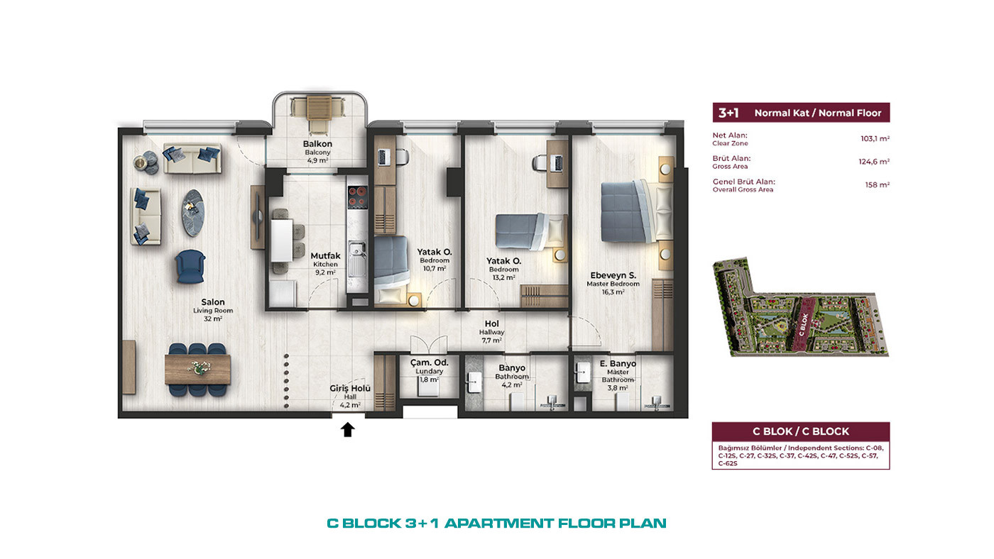 İstanbul’da Zengin Sosyal Tesislere Sahip Modern Daireler - 71934