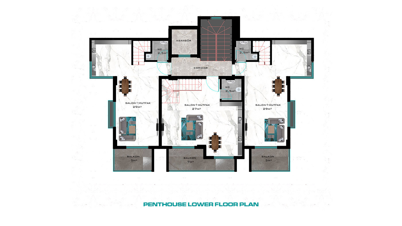 Apartments 60 m to The Beach in Kestel, Alanya with Luxurious Features - 72175