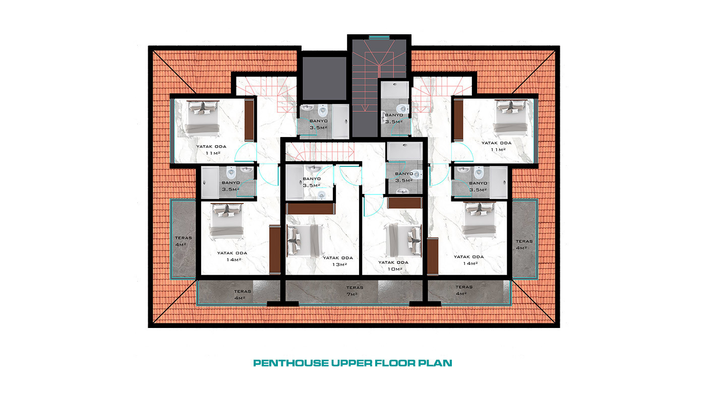 Apartments 60 m to The Beach in Kestel, Alanya with Luxurious Features - 72176