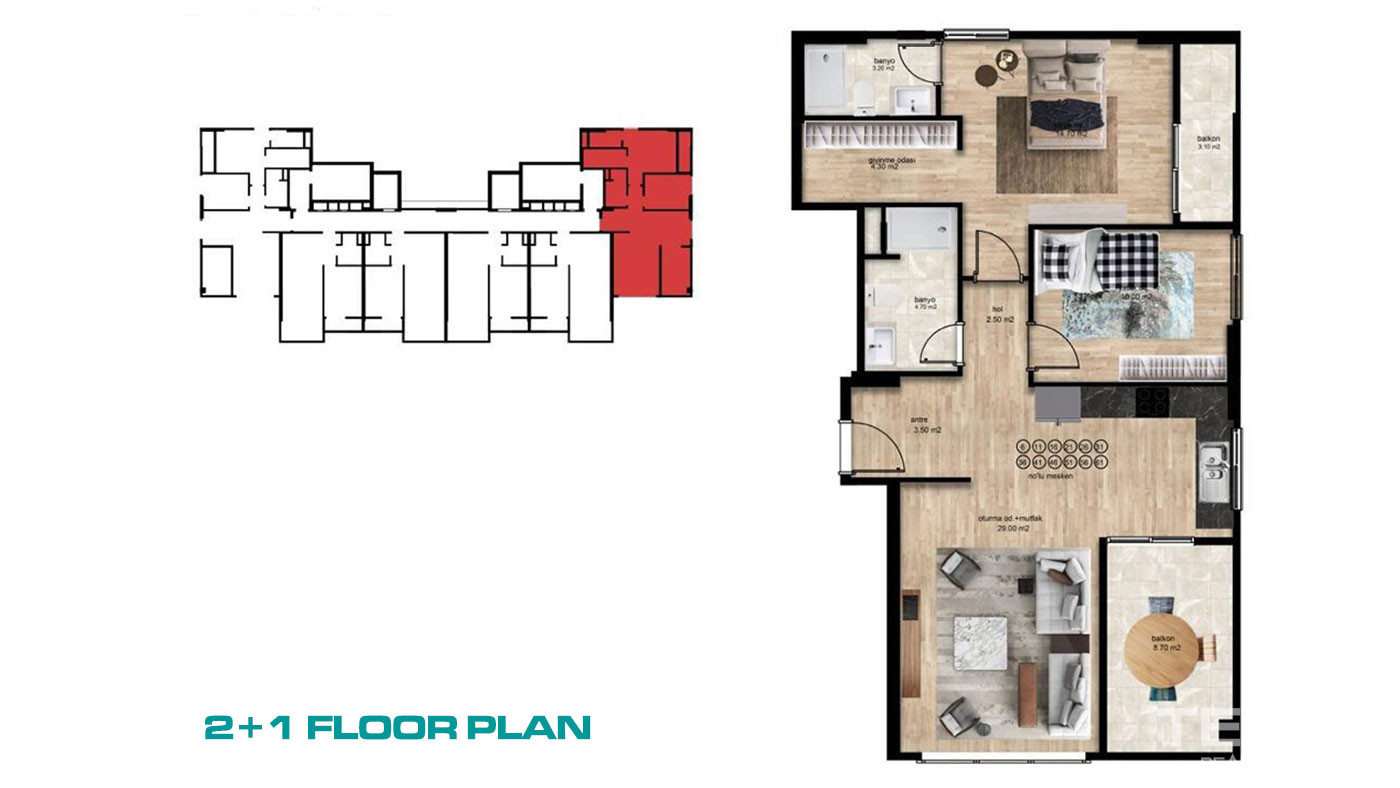 Mersin Apartments with Sea View 450 m from the Beach in Erdemli - 72504