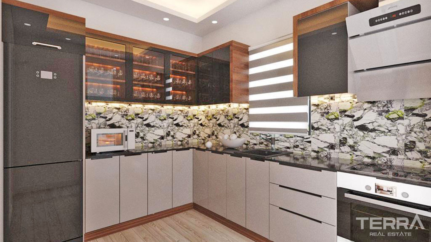 Apartamenty z widokiem na morze w Mrsin Erdemli tylko 500 m od plaży - 72527