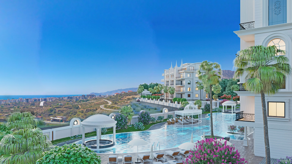Sea View Alanya Apartments with Exclusive Design in Kargıcak