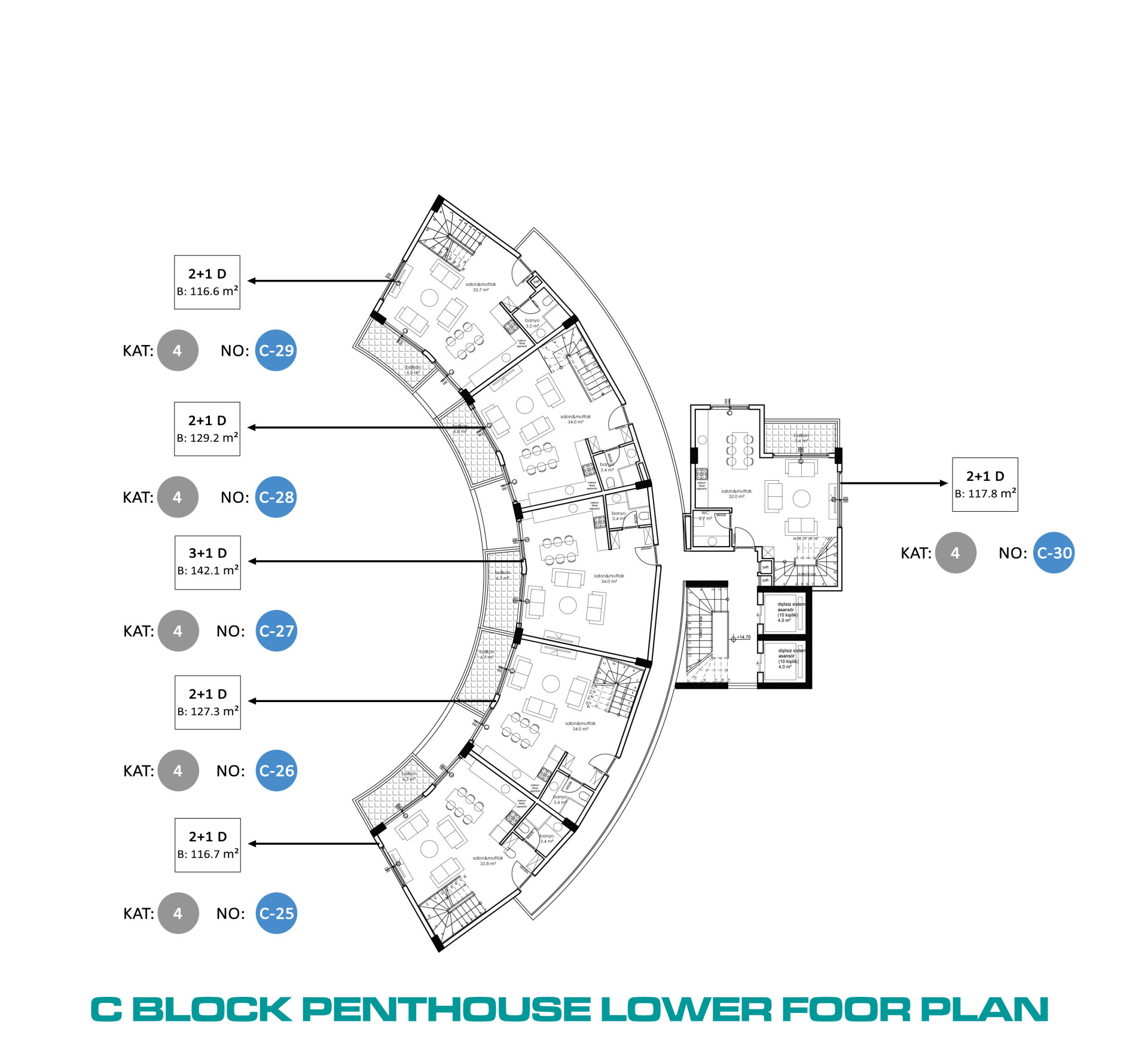 Luxury Flats in Central Oba, Alanya Only 350 m to the Beach - 72956