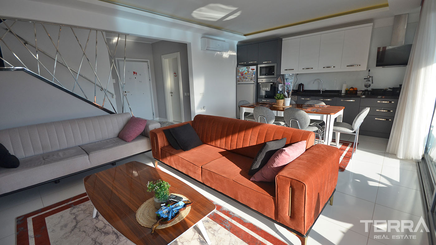 Möbliertes Alanya Apartment mit herrlichem Meerblick in Kargıcak - 73027