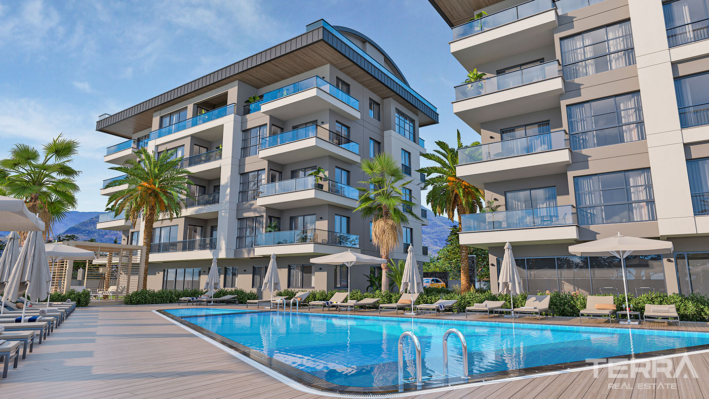 Luxury Flats with Joyful Facilities in a Gated Complex in Alanya Oba - 73357