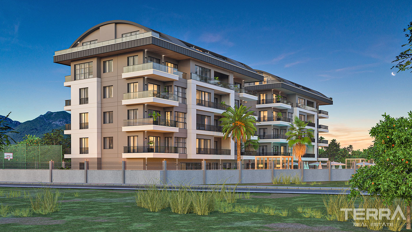 Luxury Flats with Joyful Facilities in a Gated Complex in Alanya Oba - 73360