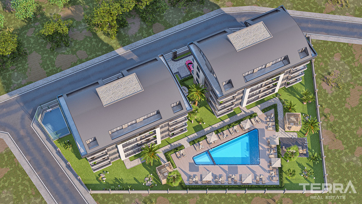 Luxury Flats with Joyful Facilities in a Gated Complex in Alanya Oba - 73362
