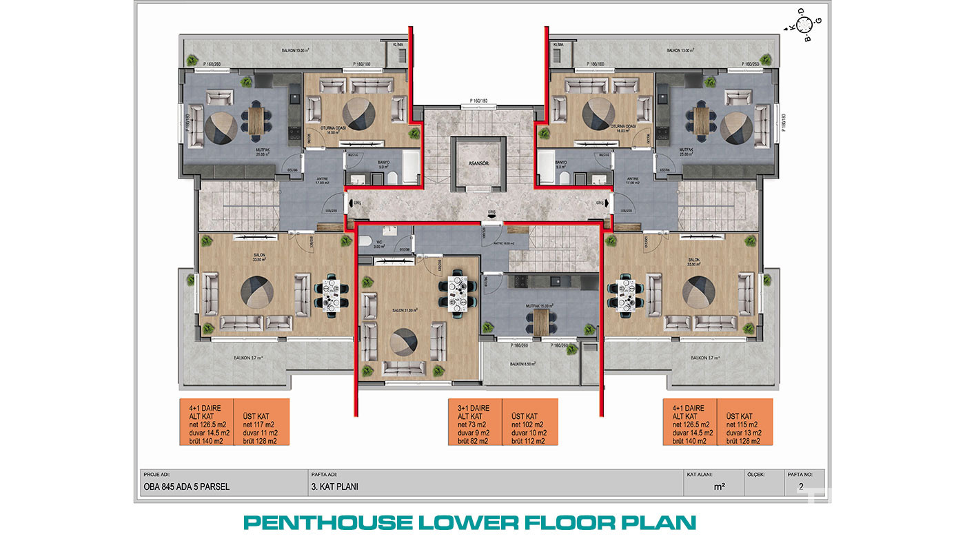 Luxury Flats with Joyful Facilities in a Gated Complex in Alanya Oba - 73364