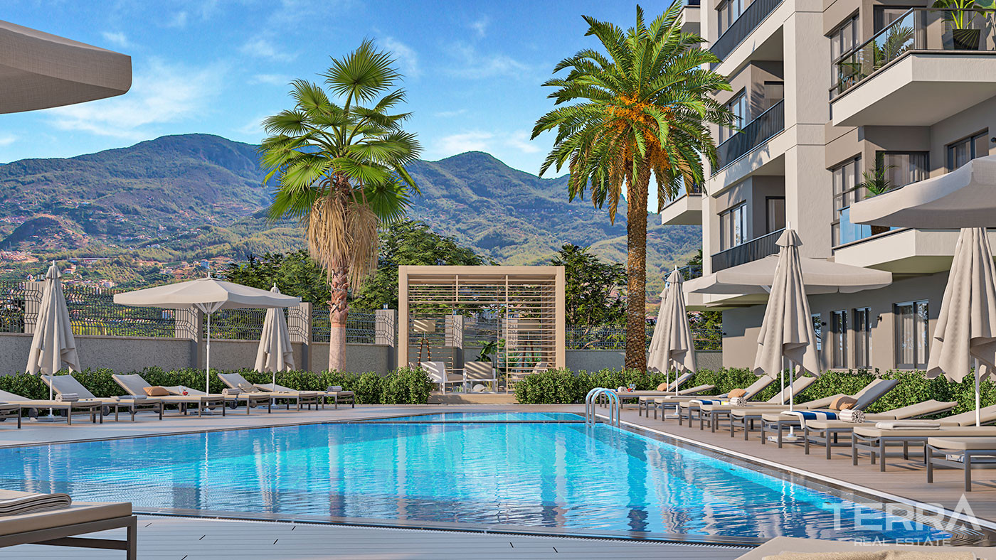 Luxury Flats with Joyful Facilities in a Gated Complex in Alanya Oba - 73365