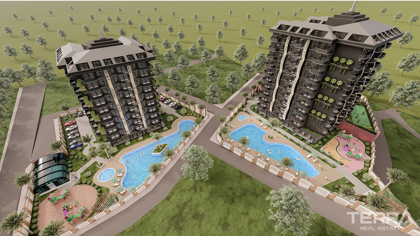 Luxury Alanya Apartments in Complex with Shuttle Service to the Beach - 73498