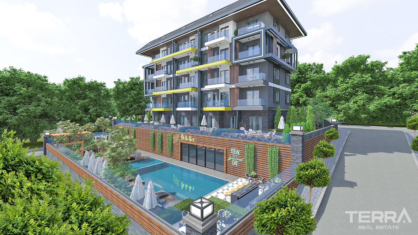 Elegantly Designed Flats Close to the Beach in Alanya, Kestel - 73680