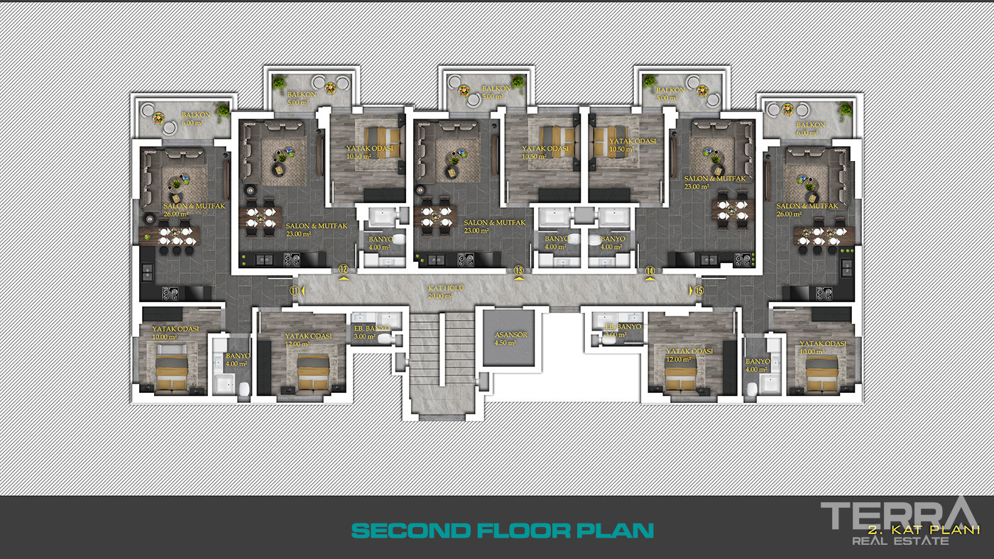 Elegantly Designed Flats Close to the Beach in Alanya, Kestel - 73694