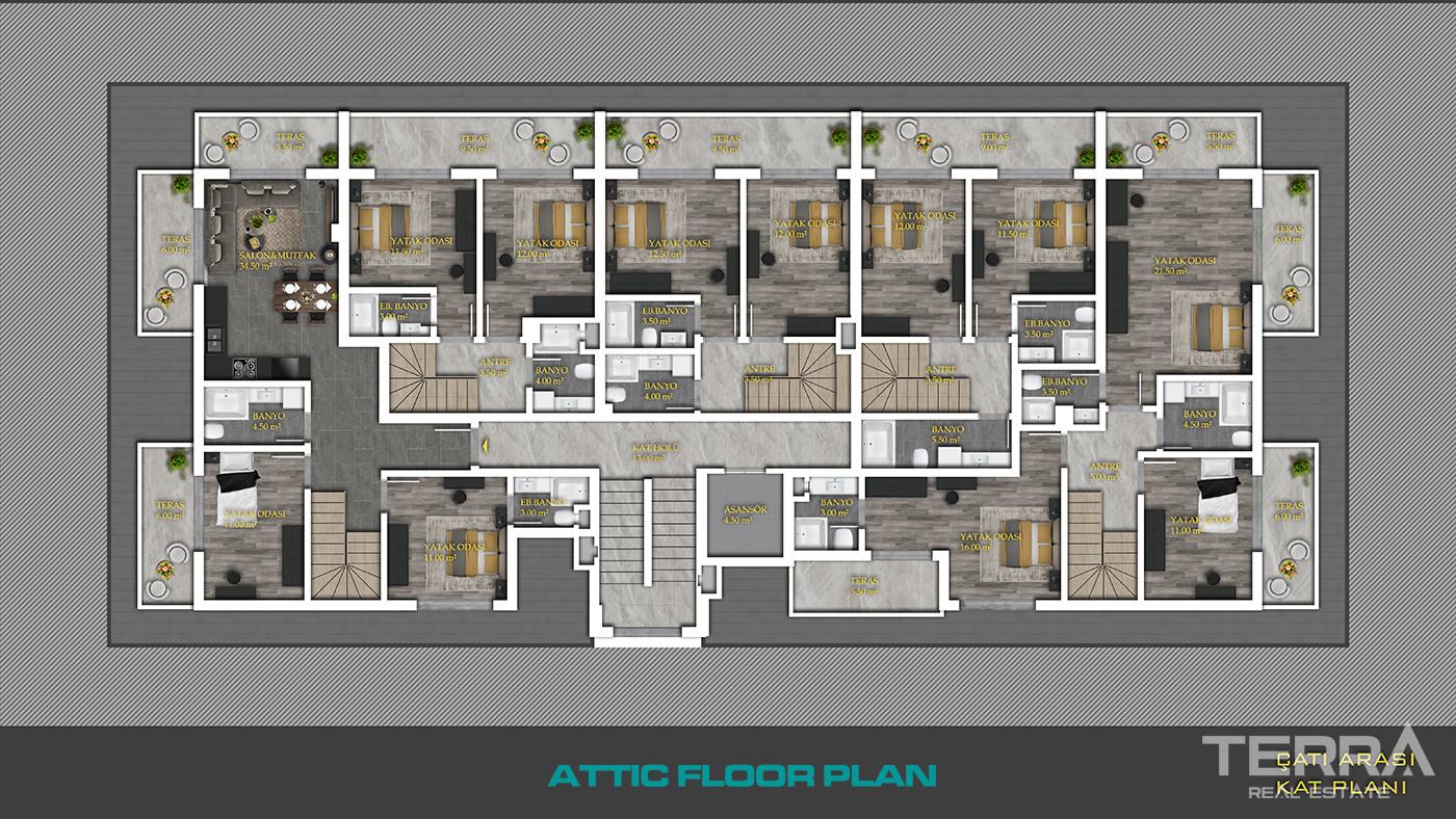 Elegantly Designed Flats Close to the Beach in Alanya, Kestel - 73698