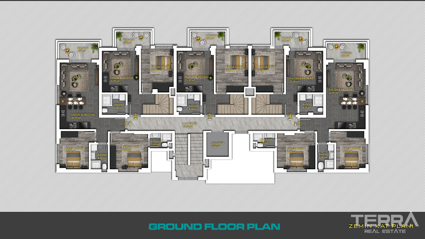 Elegantly Designed Flats Close to the Beach in Alanya, Kestel - 73699