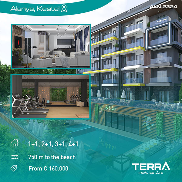 Elegantly Designed Flats Close to the Beach in Alanya, Kestel - 74130