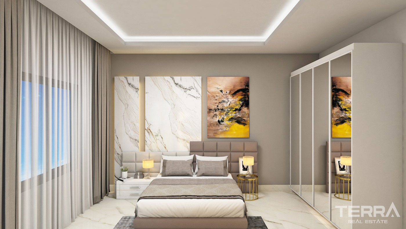 Fully Furnished New Apartments in Alanya Center 350 m from the Beach - 74093