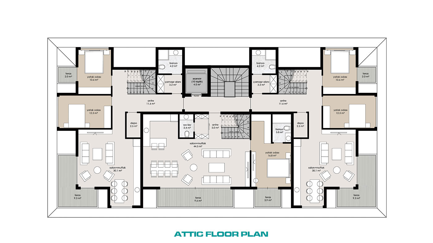 Contemporary Alanya Flats with Exquisite Panoramic City and Sea Views - 74203
