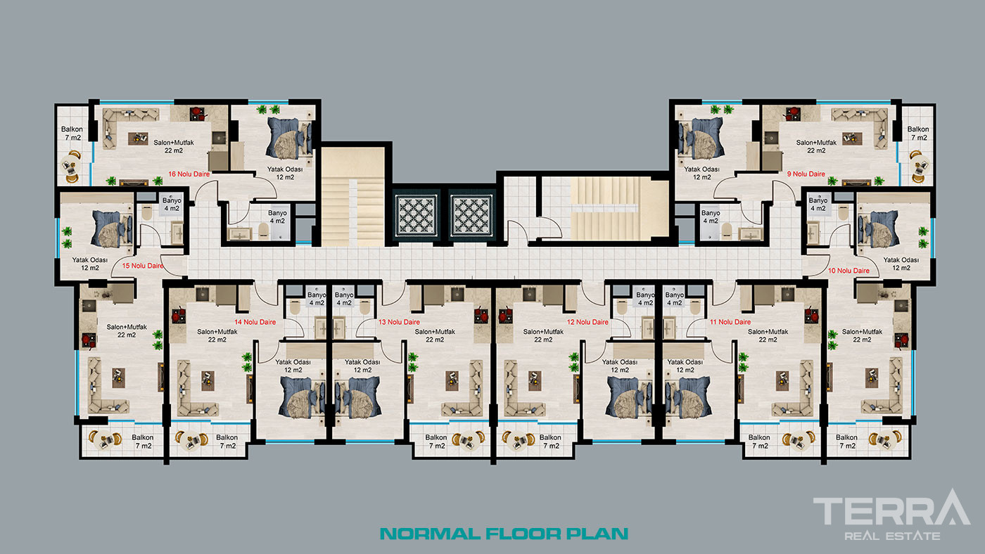 Sea View Alanya Flats 800 m from the Beach in Avsallar, Alanya, Turkey - 74198