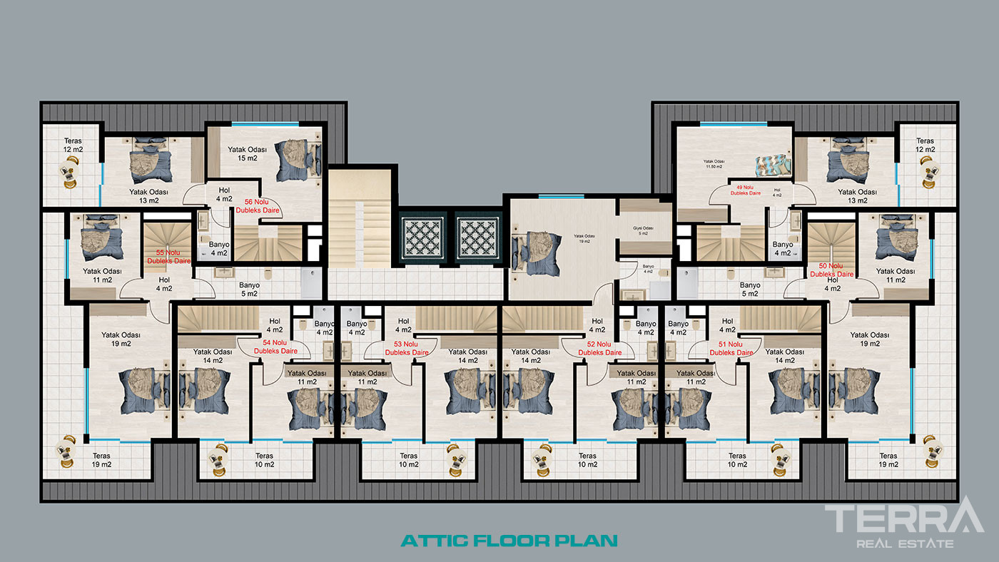 Sea View Alanya Flats 800 m from the Beach in Avsallar, Alanya, Turkey - 74199