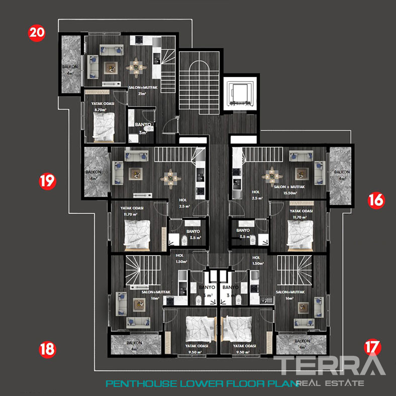 Appartements de Luxe à Vendre à Alanya Avec de Belles Zones de Loisirs - 74436