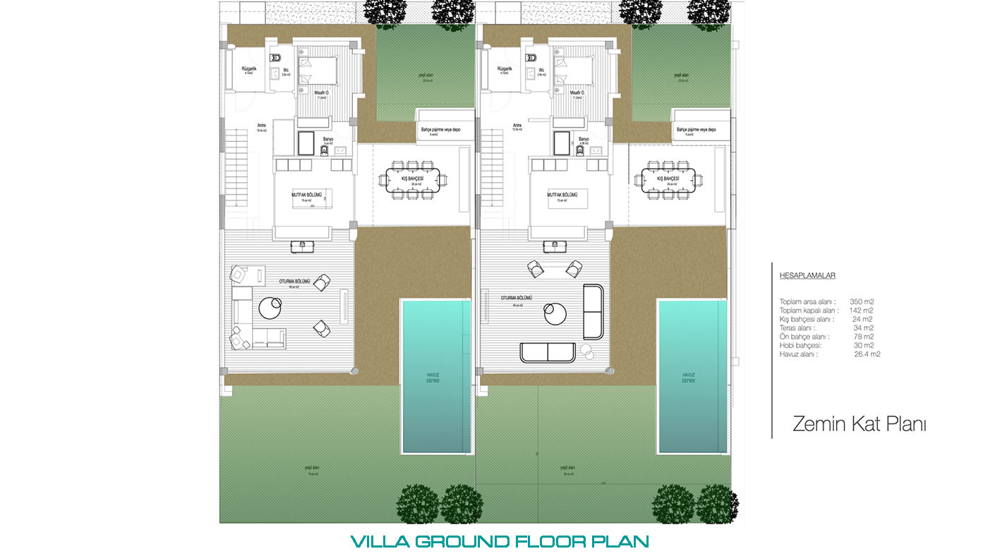 Antalya'da Güvenlikli Site İçerisinde Özel Havuzlu ve Garajlı Villalar - 74674