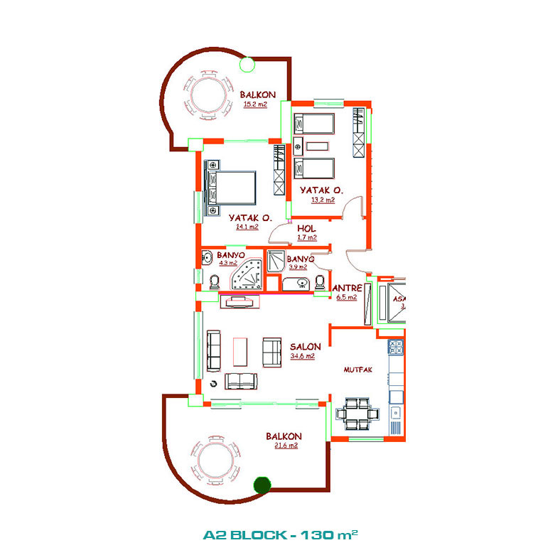 Rich Social Features from Bargain Flat Near the Alanya Center - 74832