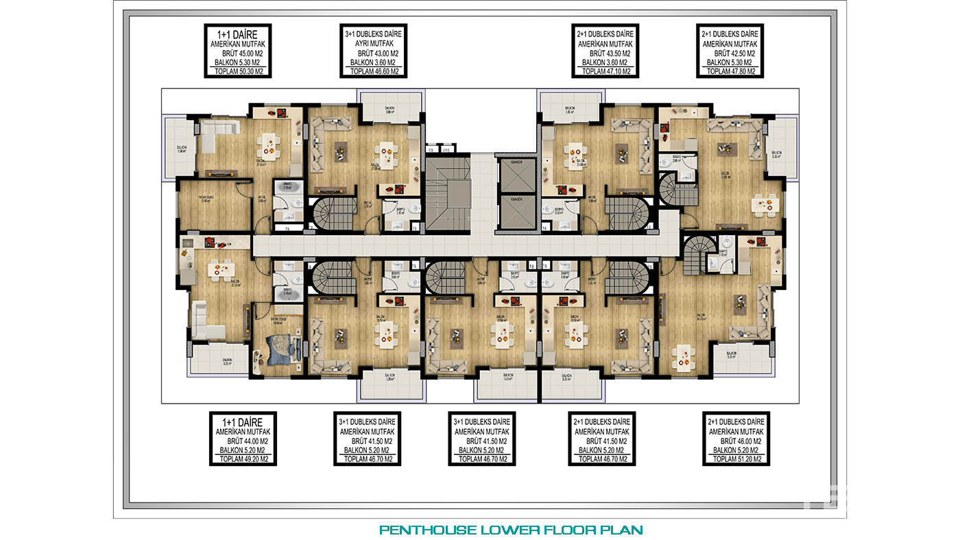 Modernly Designed Ready Aparments Close to Alanya Town Center in Oba - 75236