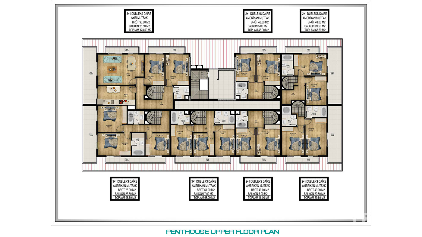 Modernly Designed Ready Aparments Close to Alanya Town Center in Oba - 75237